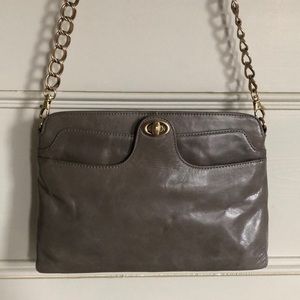 Hobo Brand Gray Leather Clutch Purse Like New
